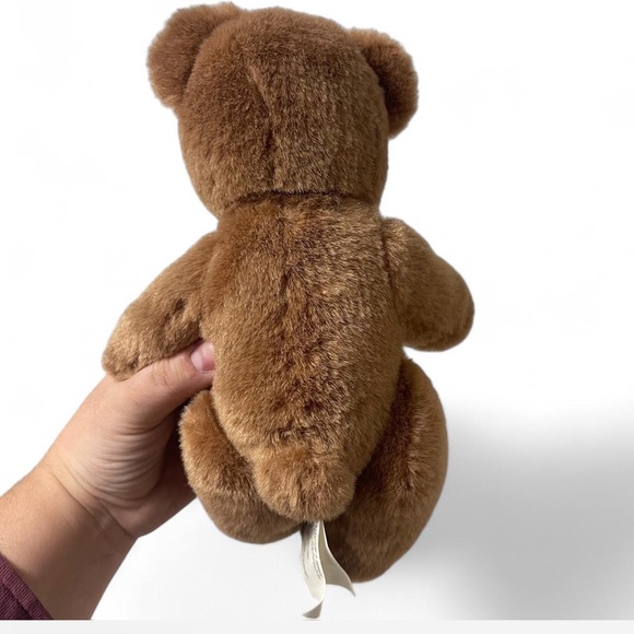 Vintage FTD Collector Series Wood Face Teddy Bear 10" Plush Jointed Brown - Picture 3 of 6